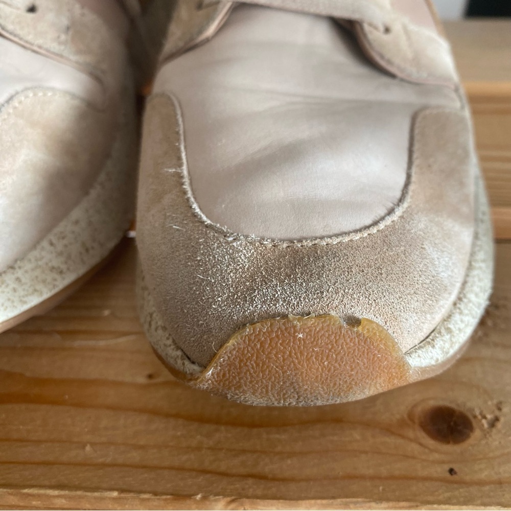 Vince Galvin Tan Pink Leather Suede Sneakers 8 - Picture 10 of 15